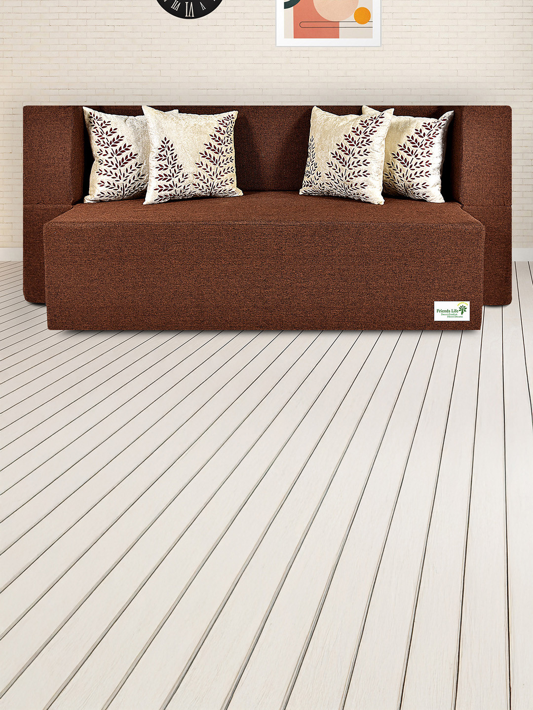 FRIENDS LIFE Brown 4 Seater Fold Out SofaCumBed