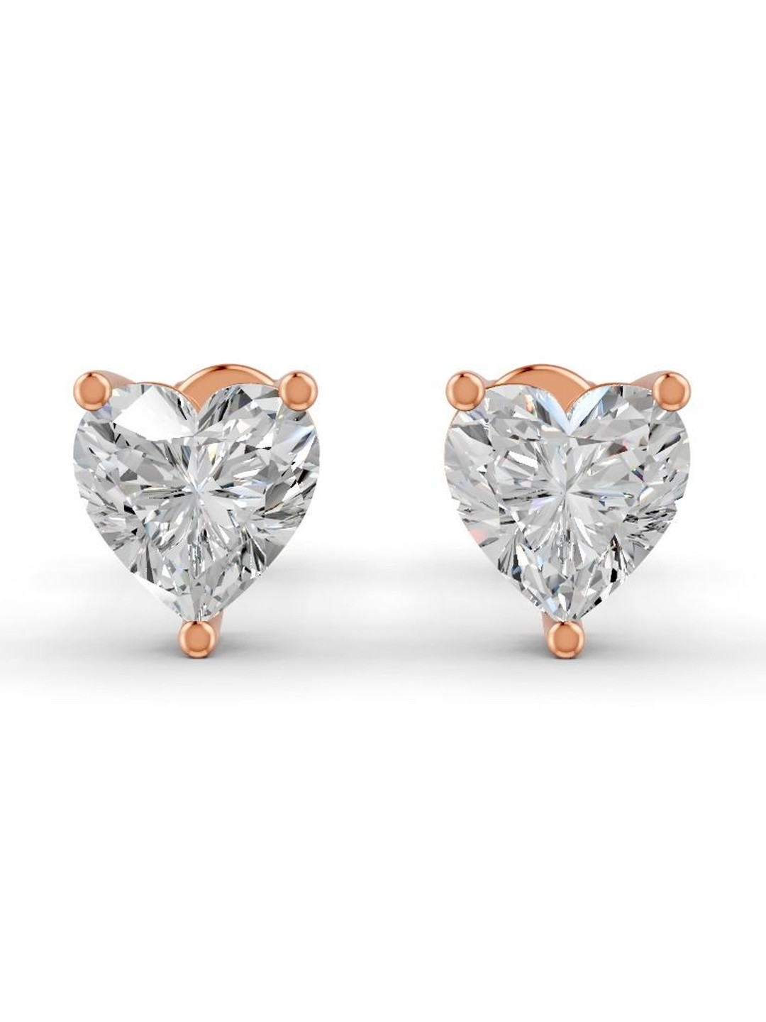 Forever Jewels Women Moissanite Rose Gold Plated Prong Stud Earrings
