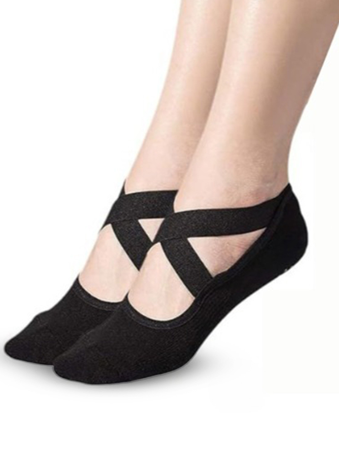 OGIMI- Ohh Give me Women Pack Of 2 Striped Shoe-Liner Length Yoga Socks