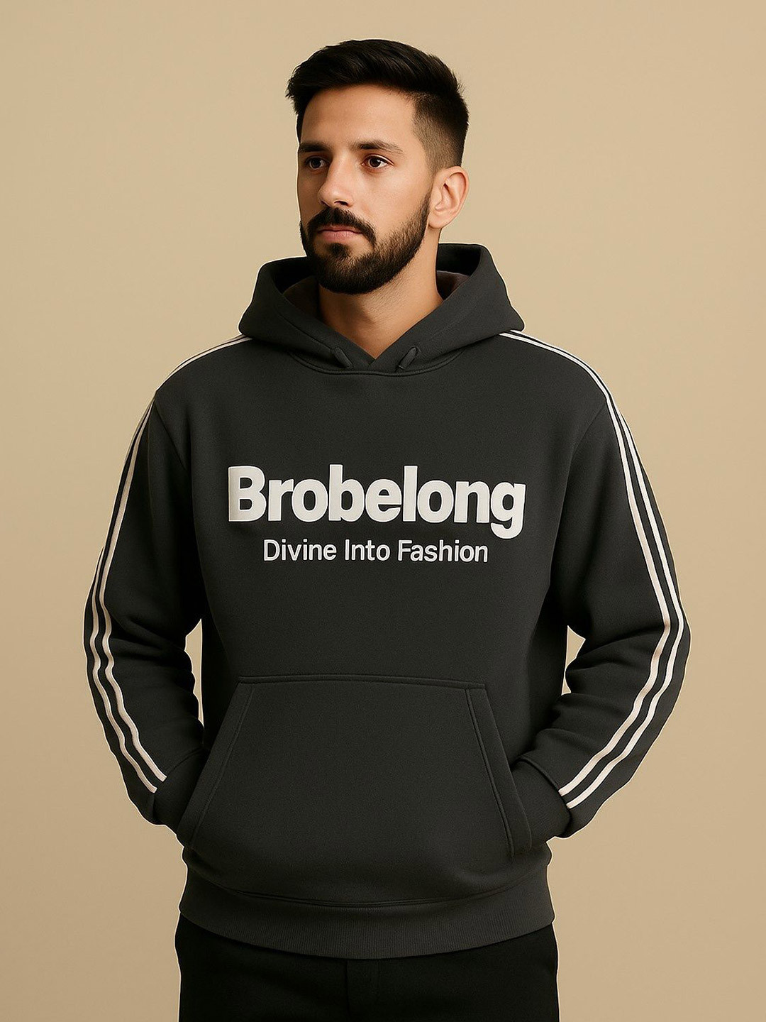 BUFFARO Men Printed Hooded Sweatshirt