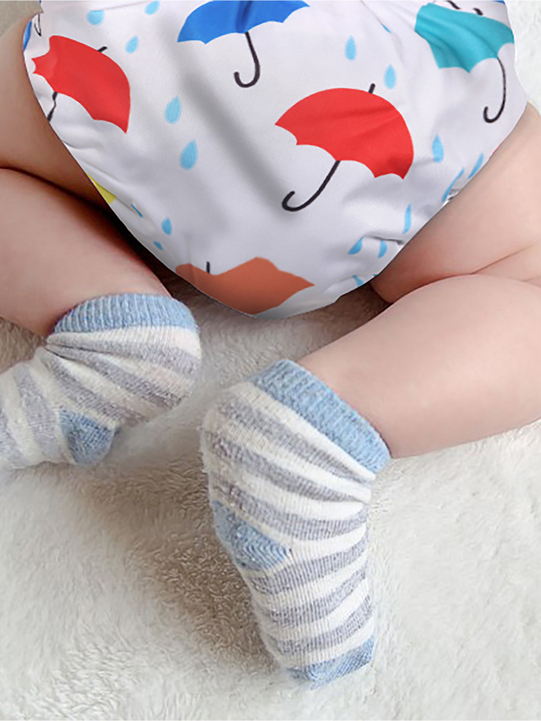 Polka Tots Washable & Adjustable Bamboo Charcoal Cloth Diaper