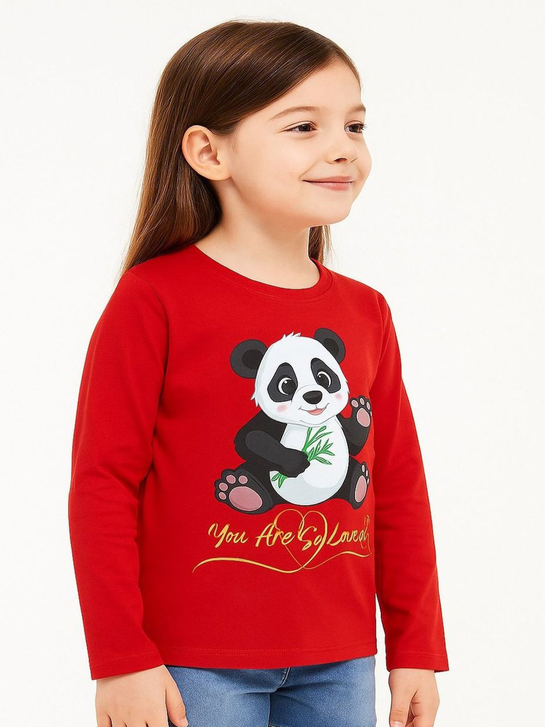 AScollection Kids Red Graphic Printed Long Sleeves T-shirt