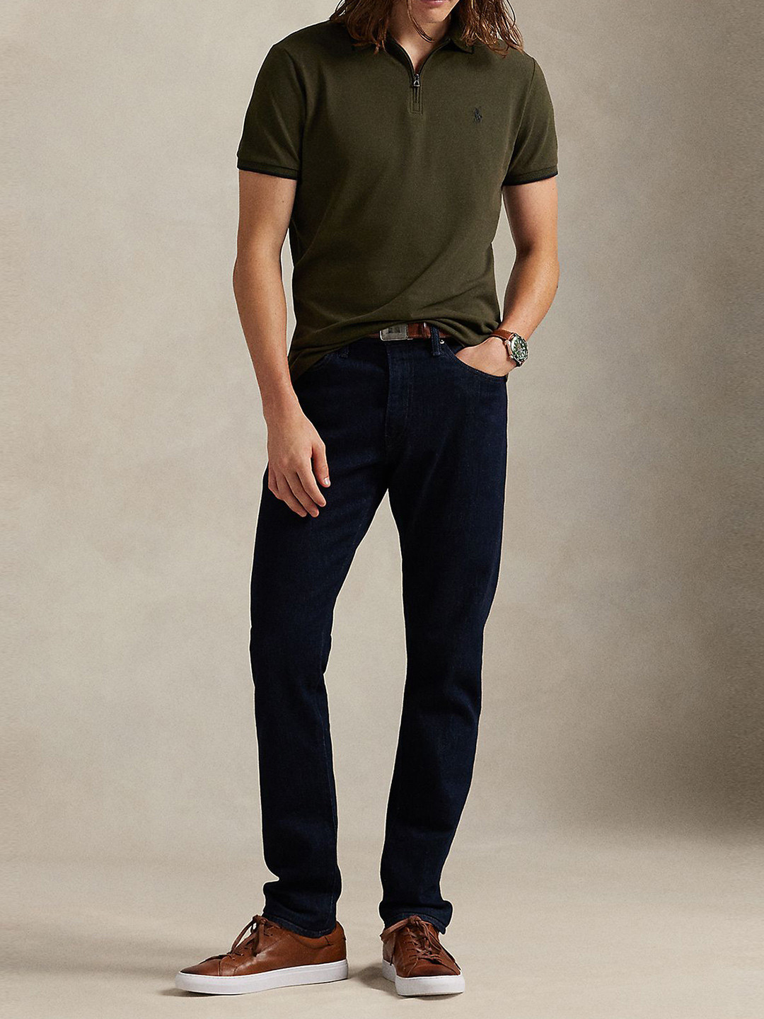 Polo Ralph Lauren Men Custom Slim Fit Short Sleeve Stretch Mesh Polo Shirt