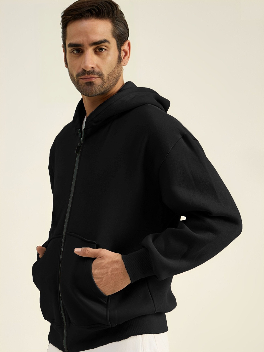 Kasendra Men Fleece Lightweight Open Front Jacket