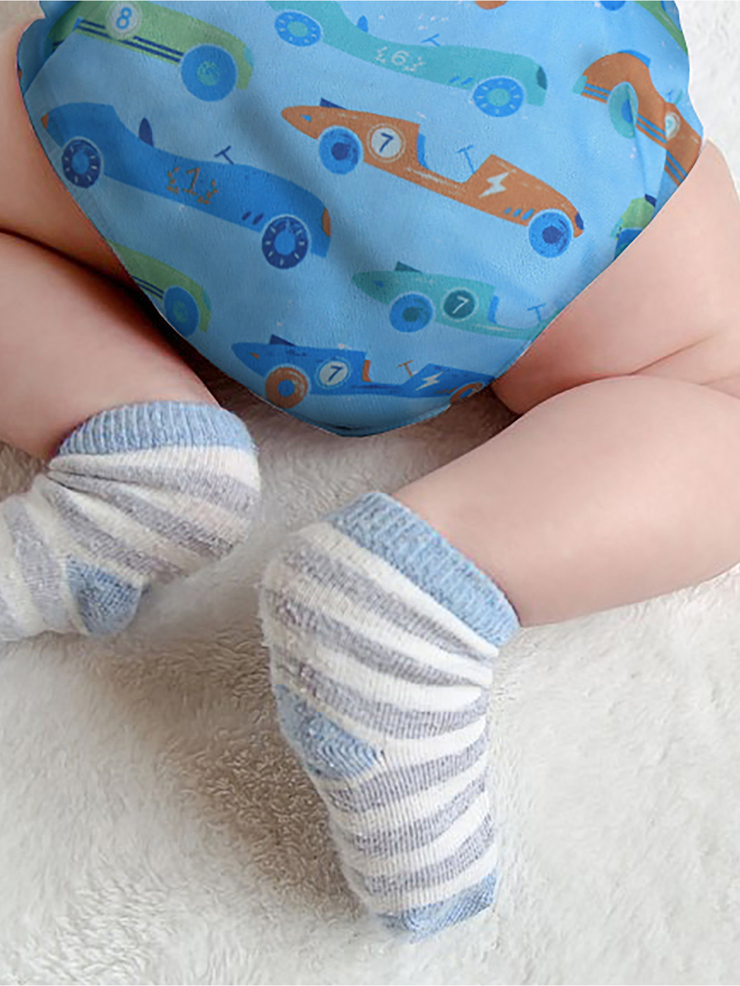 Polka Tots Washable & Adjustable Bamboo Charcoal Cloth Diaper