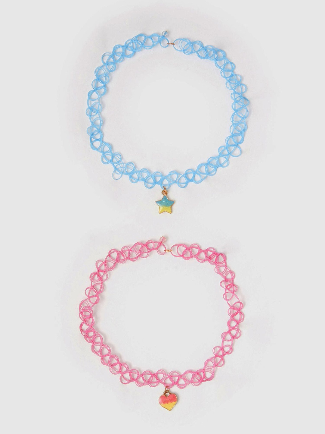 Accessorize Girls Set Of 2 Heart Choker Necklaces