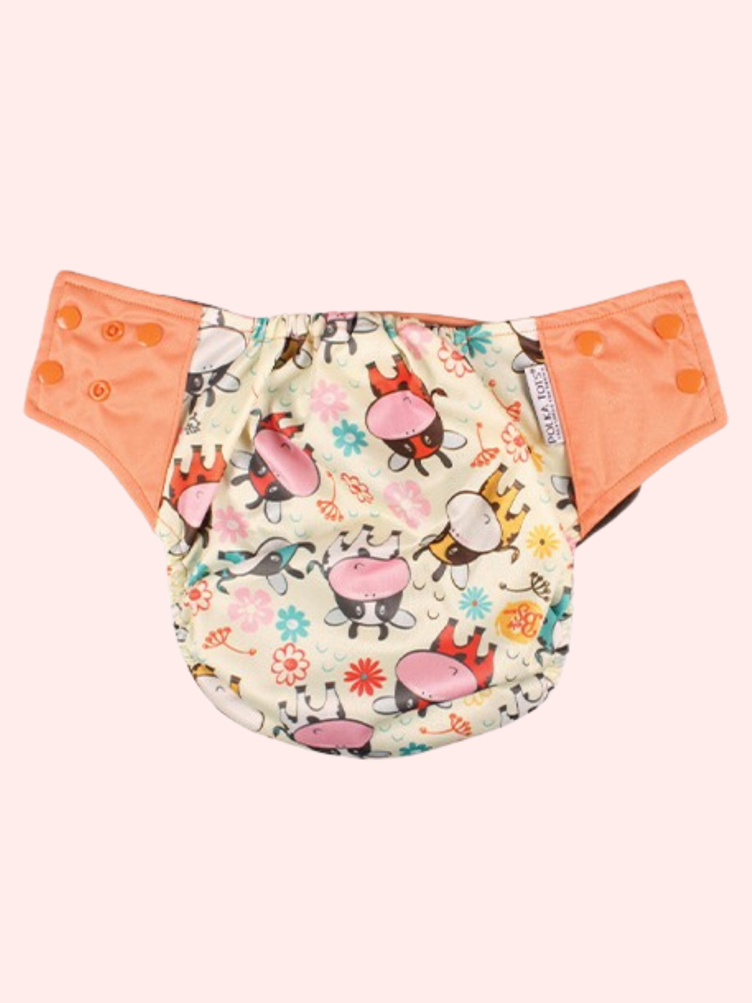 Polka Tots Washable & Adjustable Bamboo Charcoal Cloth Diaper