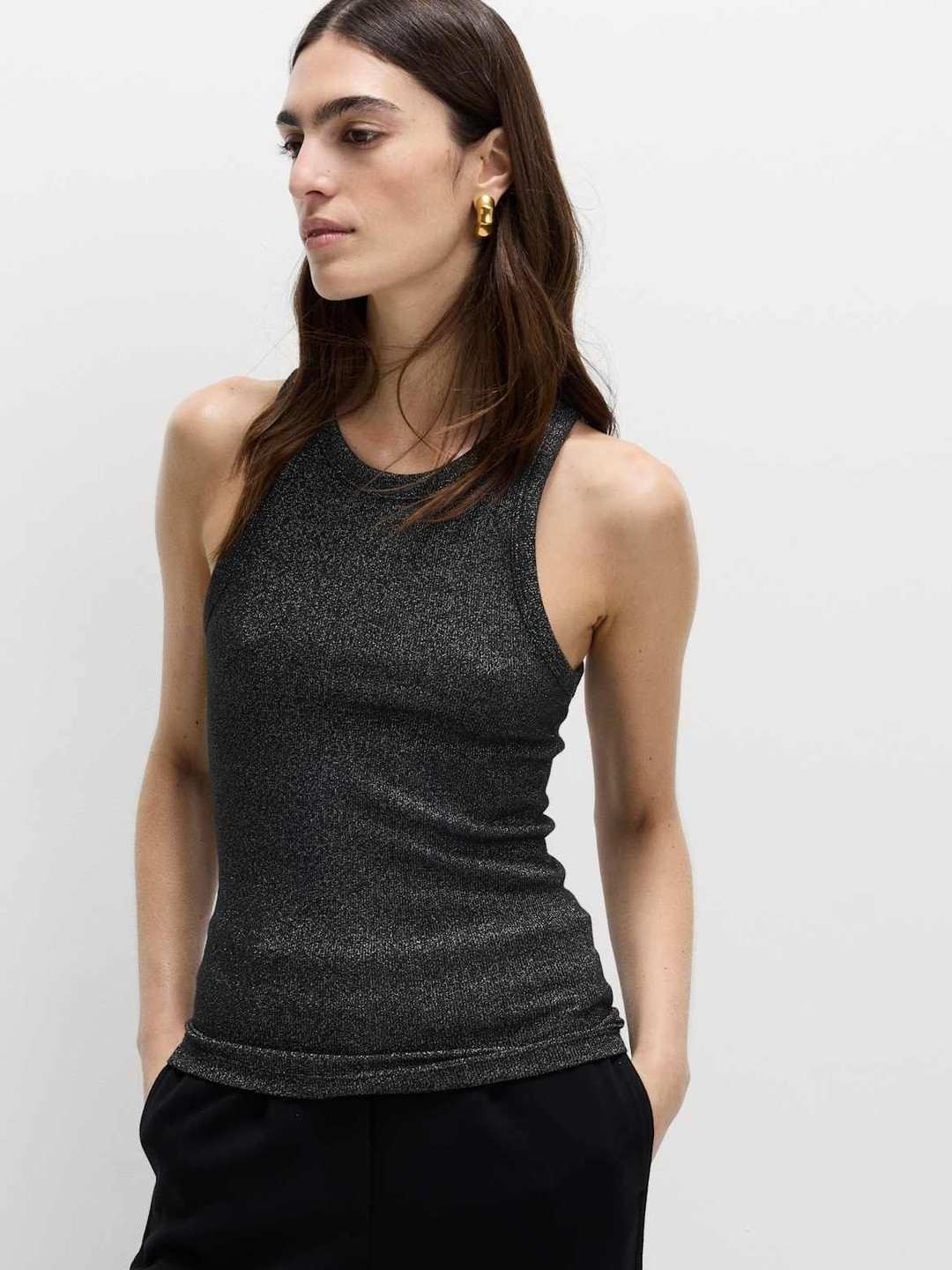 Marks & Spencer Sheen Cotton Round Neck Sleeveless Tank Top