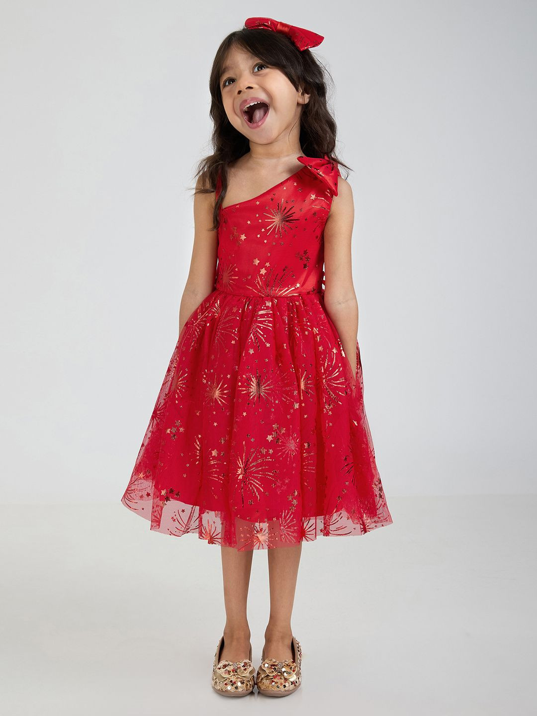 Hopscotch Girls One Shoulder Sequin Embellished Dress