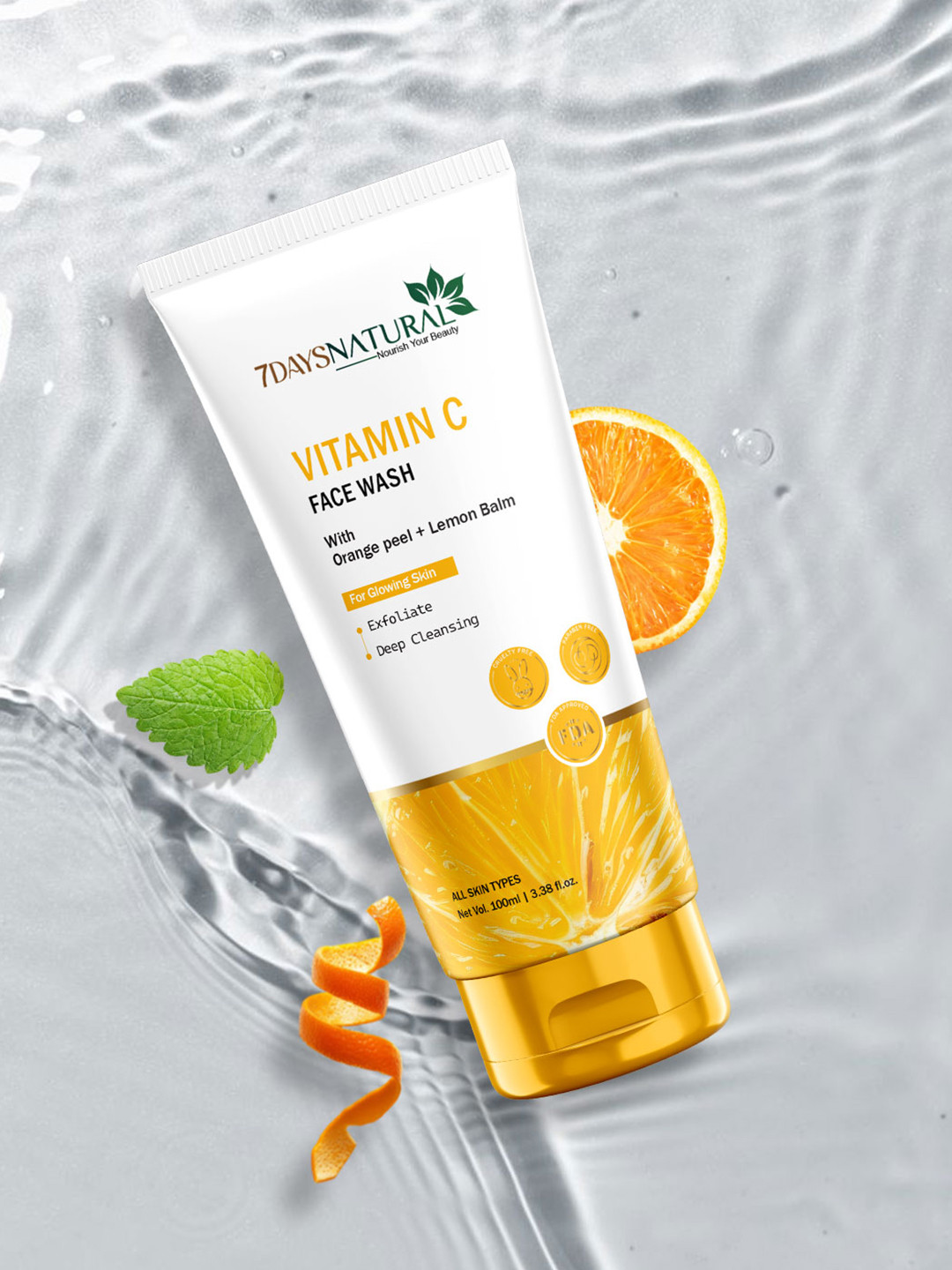 7DAYSNATURAL Feel Of Nature Vitamin C Face Wash For Unisex Face - 100ml