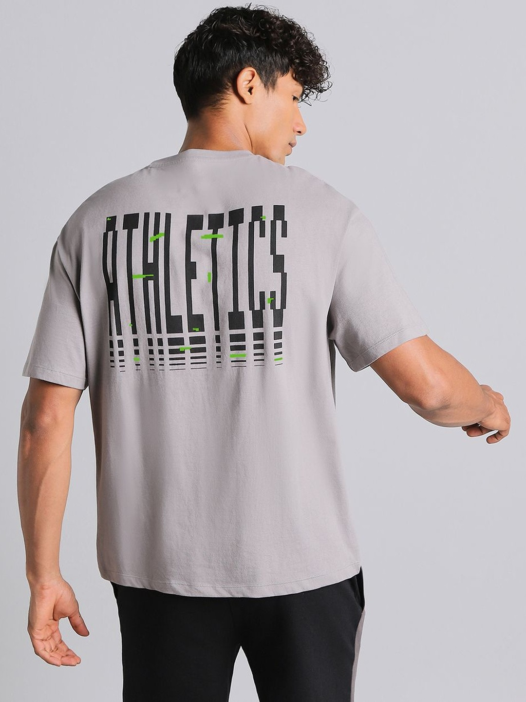 CULT Men's Grey True Athletics Graphic Relaxed Fit T-shirt