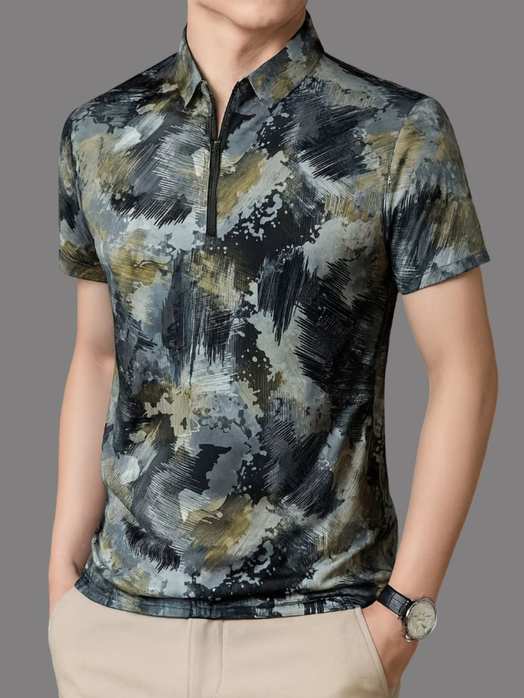 zebu Men Pack of 2 Printed Polo Collar T-shirts