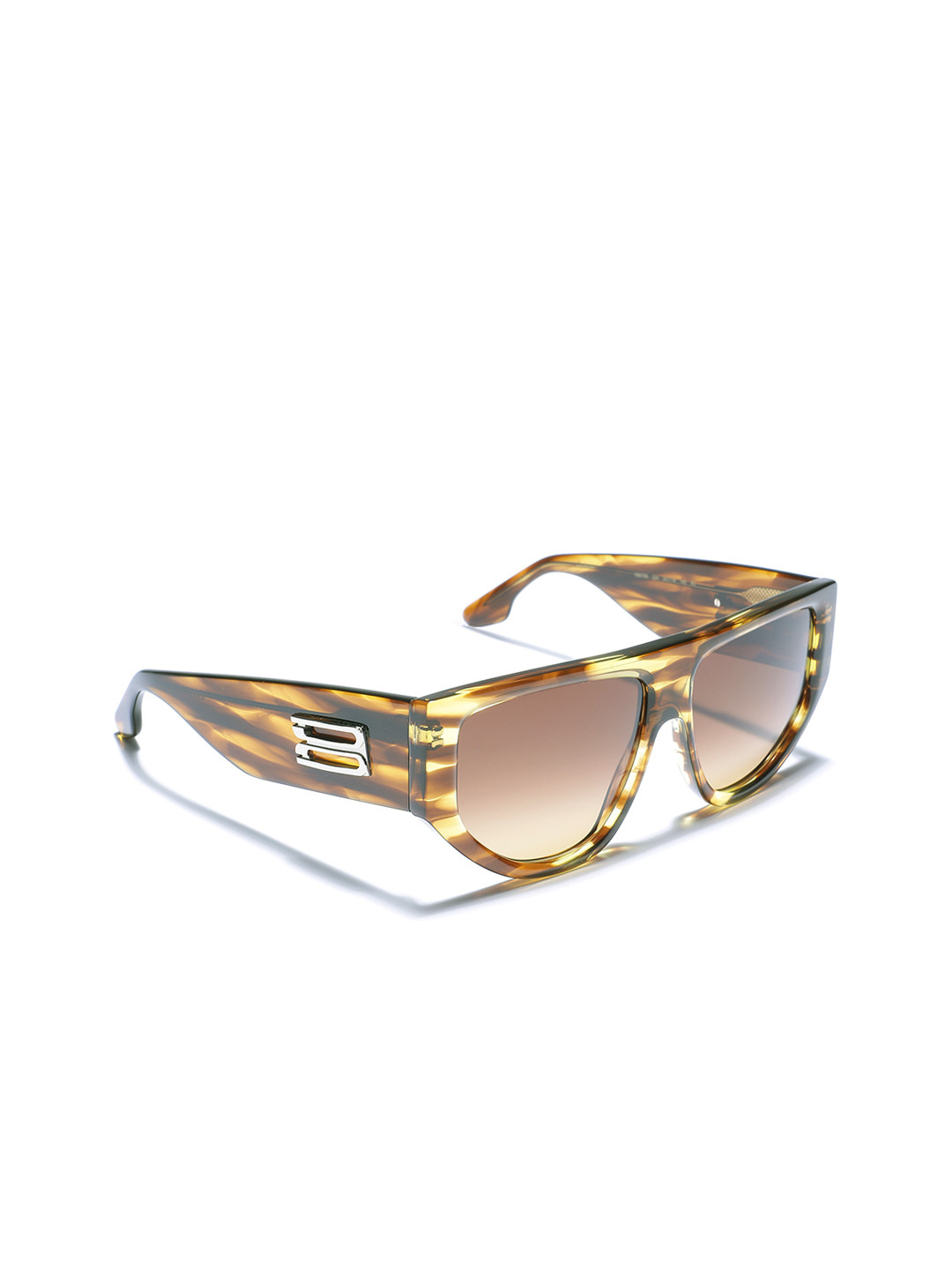 Victoria Beckham Women UV Protected Lens Oval Sunglasses - VB676S/55/STRIPED TOBACCO