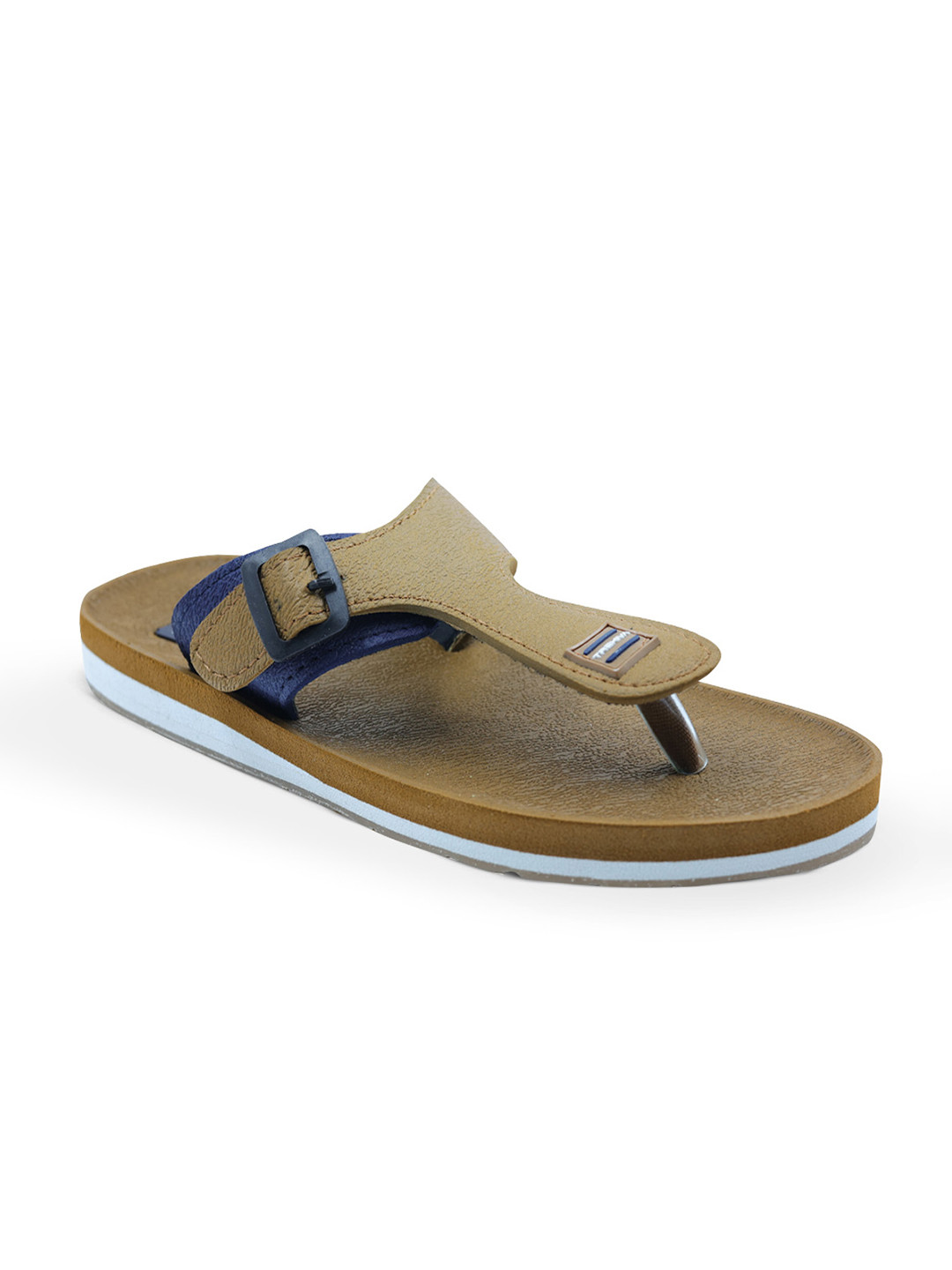 Trekiva Men Tan Fabric Flip Flops