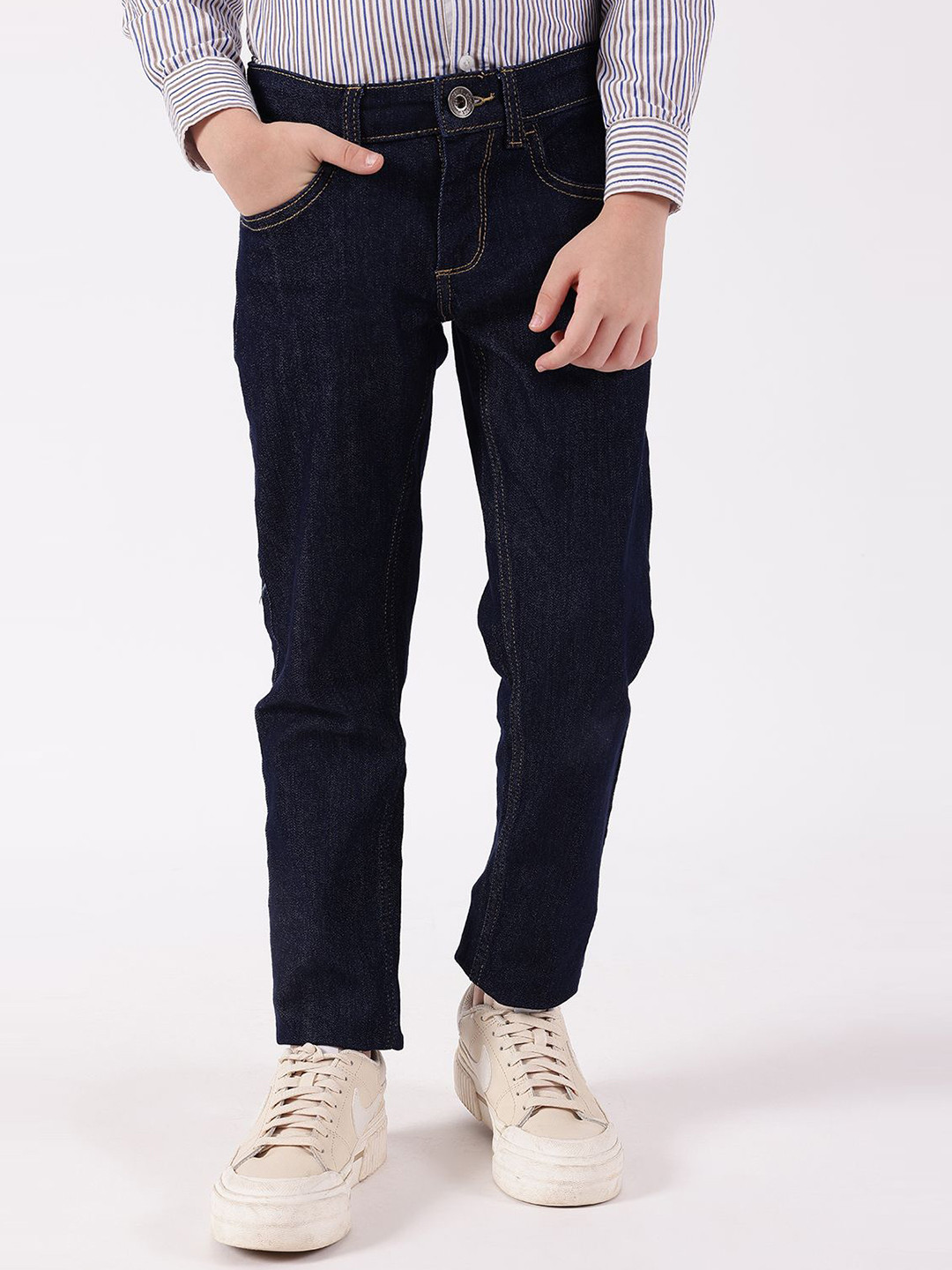 One Friday Boys Classic Regular Fit Low-Rise Light Fade Comfortable Stretchable Jeans