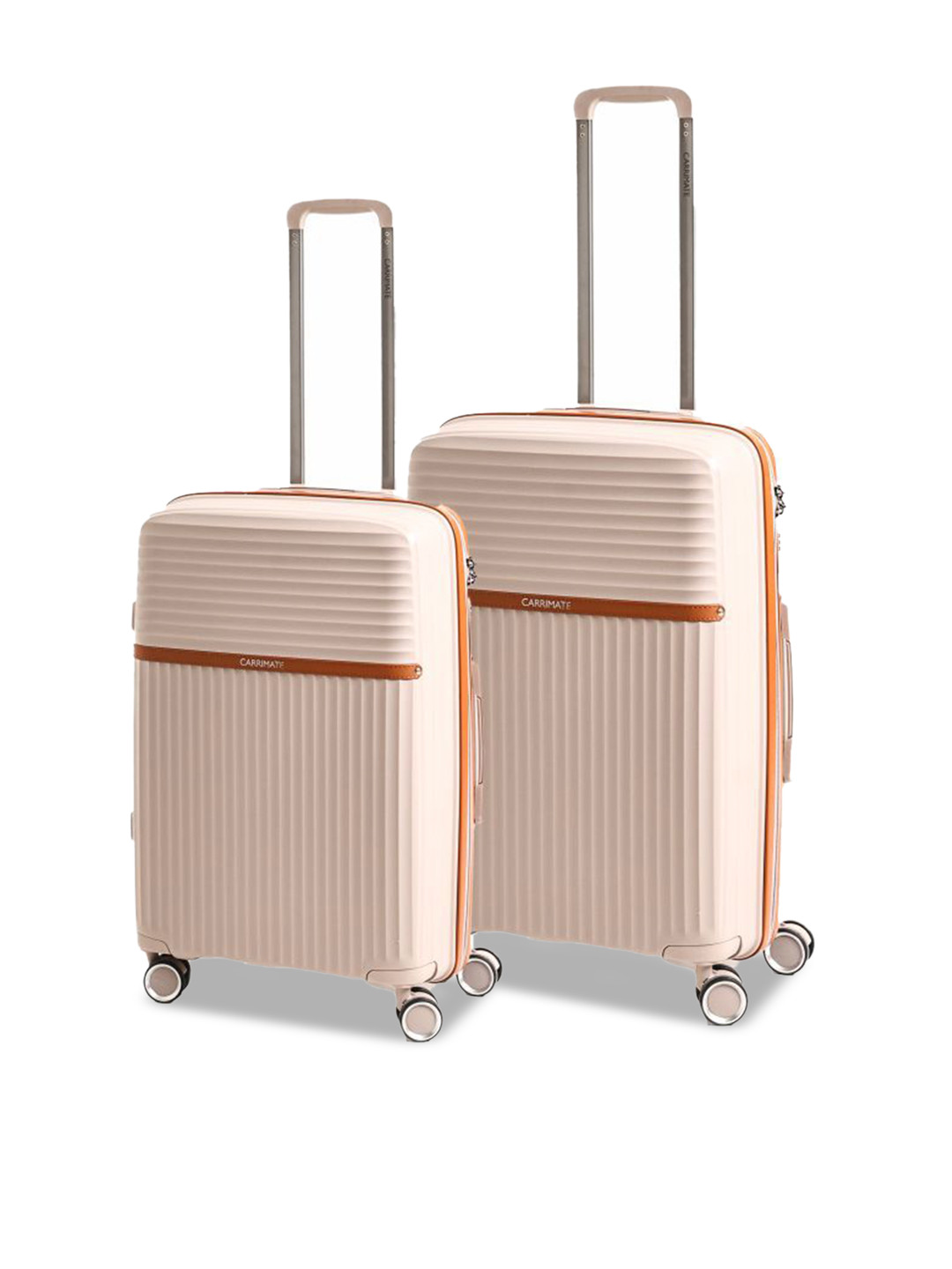 CARRIMATE Women Set Of 2 Athens Textured 360 Spinner TSA Lock Hard-Sided Trolley Bags