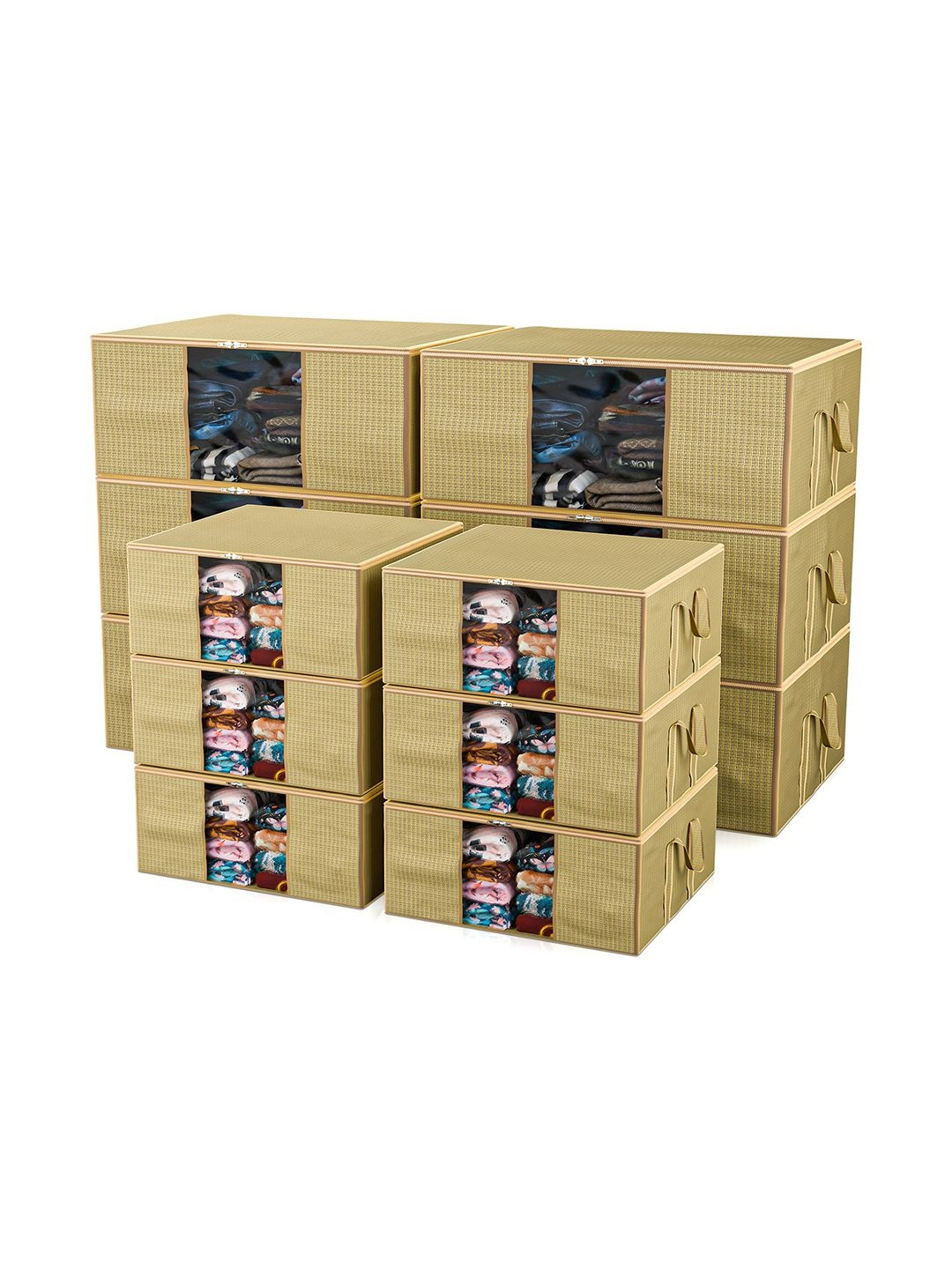 Aura Gold-Toned 12 Pieces Underbed Storage & Saree Cover Bags