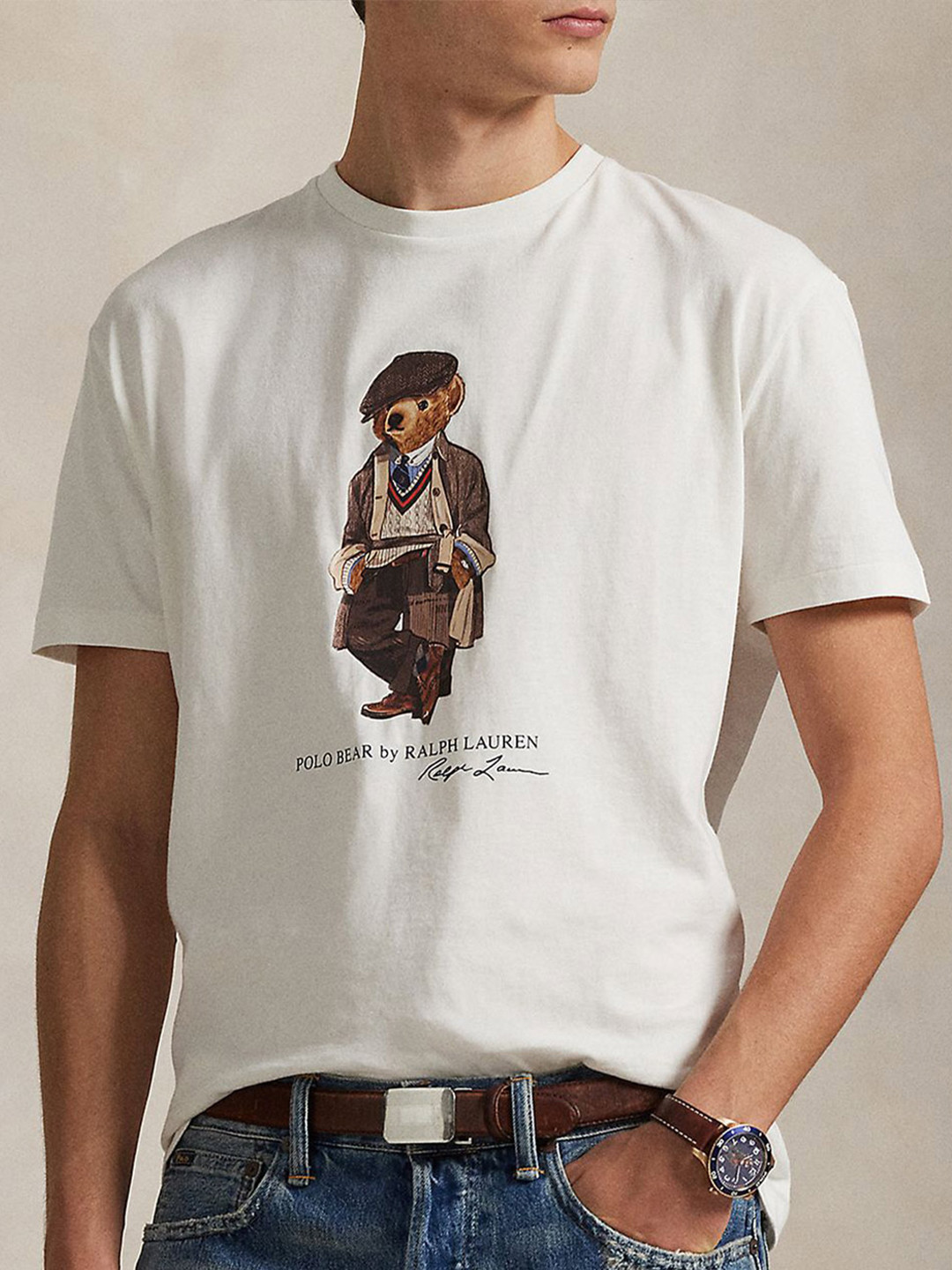 Polo Ralph Lauren Men Custom Slim Fit Polo Bear Jersey T-Shirt