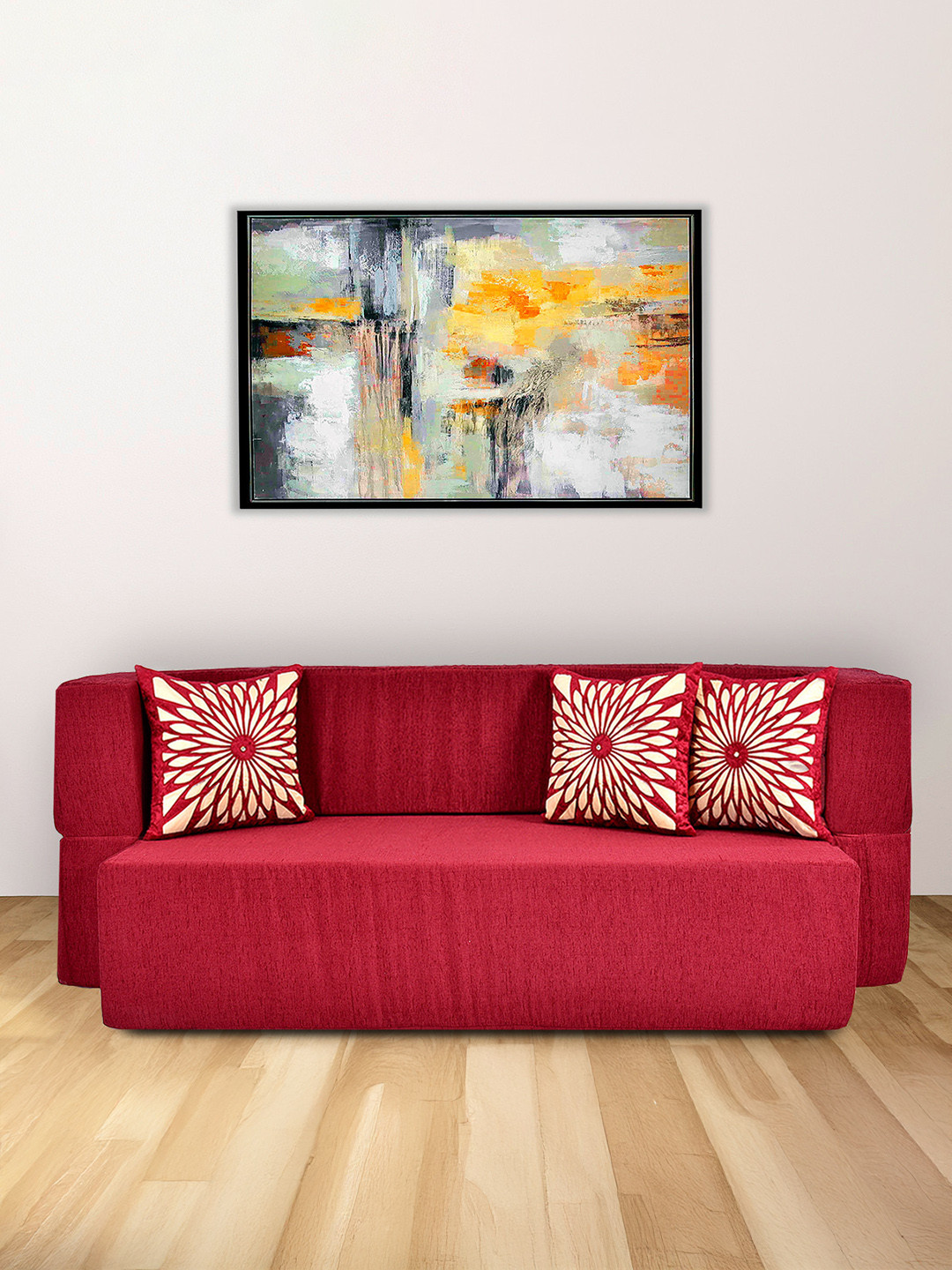 FRIENDS LIFE 3 Seater Fold Out Sofa Cum Bed With Pillows