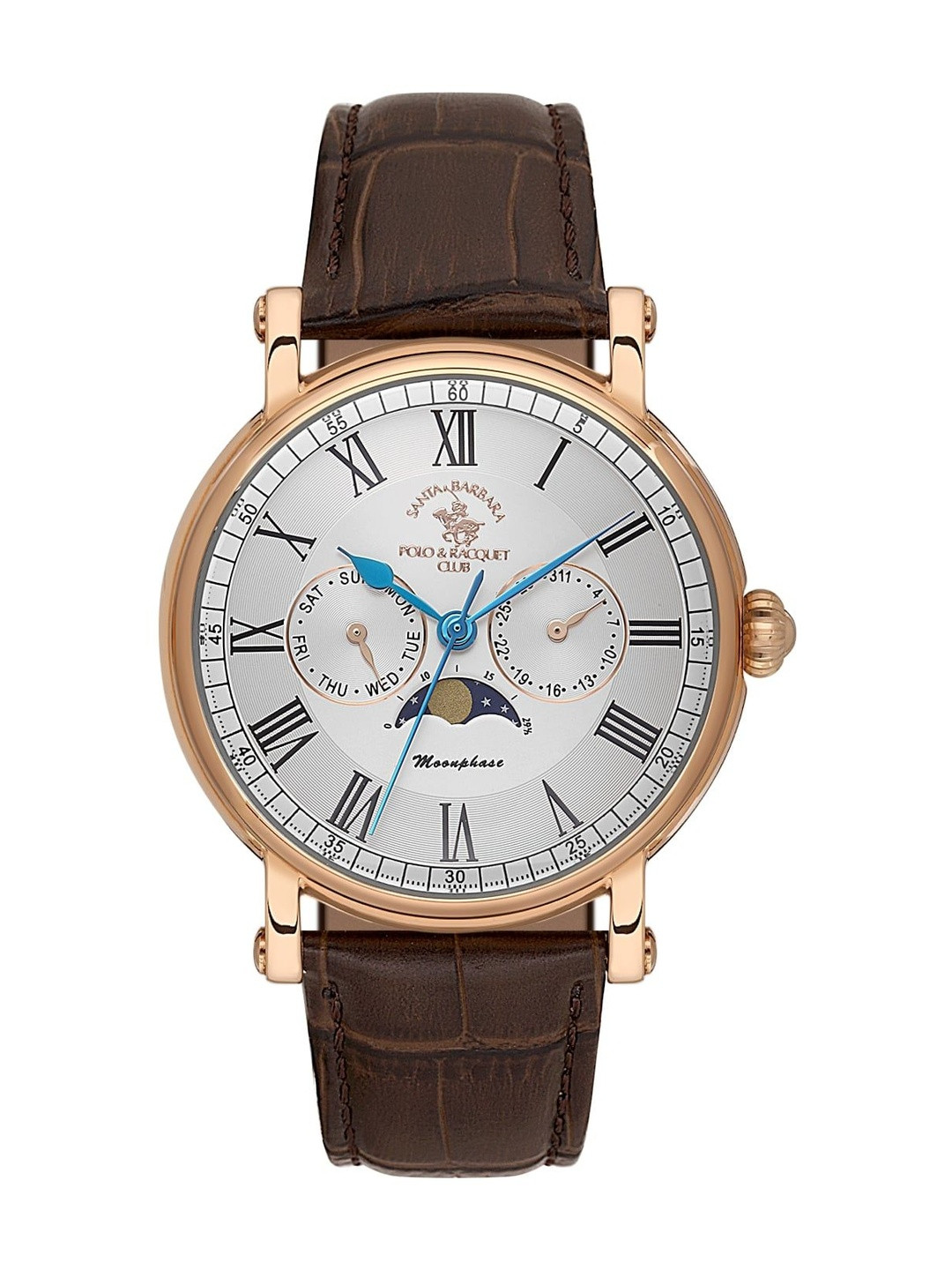 SANTA BARBARA POLO & RACQUET CLUB Men Dial & Leather Straps Analogue Watch SB.4.10033-5