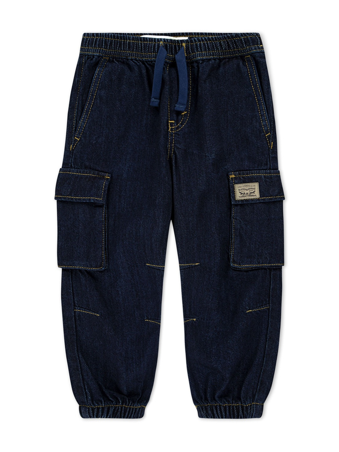 Levis Boys Relaxed Fit Mid-Rise Cargo Styles Cotton Jeans