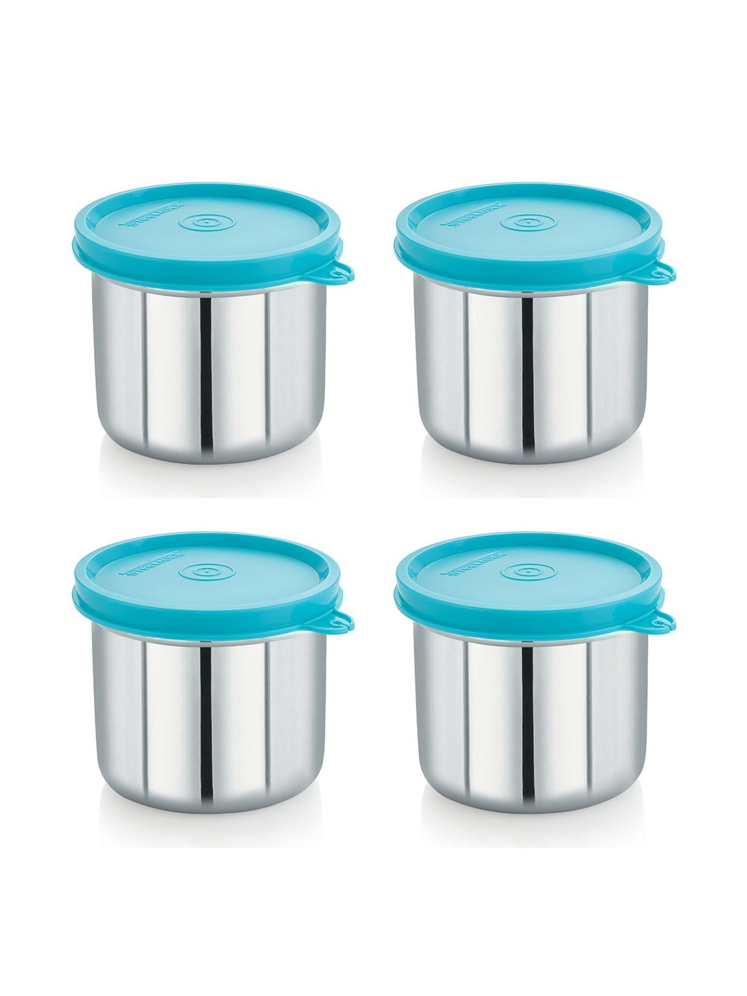 STEELLOCK Turquoise Blue 4 Pieces Stainless Steel Airtight Lunch Boxs-14 Inch each