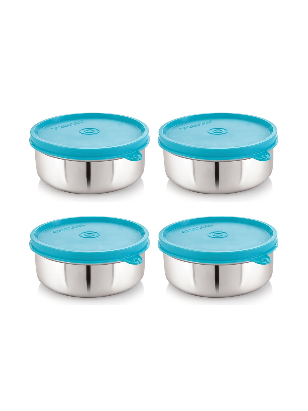 STEELLOCK Turquoise Blue 4 Pieces Stainless Steel Airtight Lunch Boxs-30 Inch each