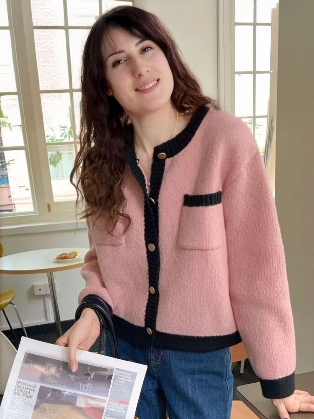 StyleCast Women Pocket Details Front Open Cardigan