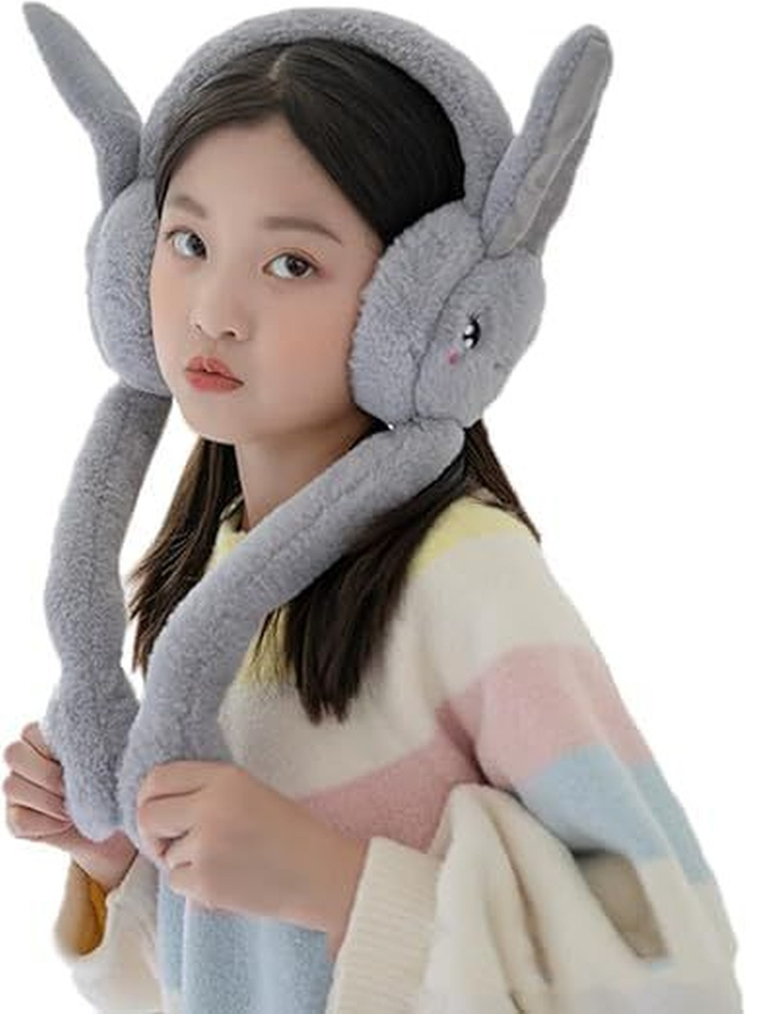 Eleg & Stilance Girls Winter Plush Bunny Headband with Movable Rabbit Ears