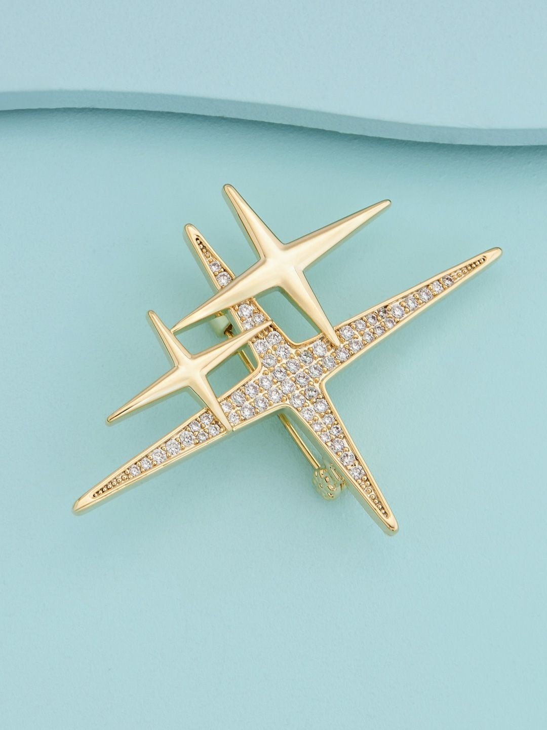 Kushal's Fashion Jewellery Zircon Studded Brooch Saree Accessories