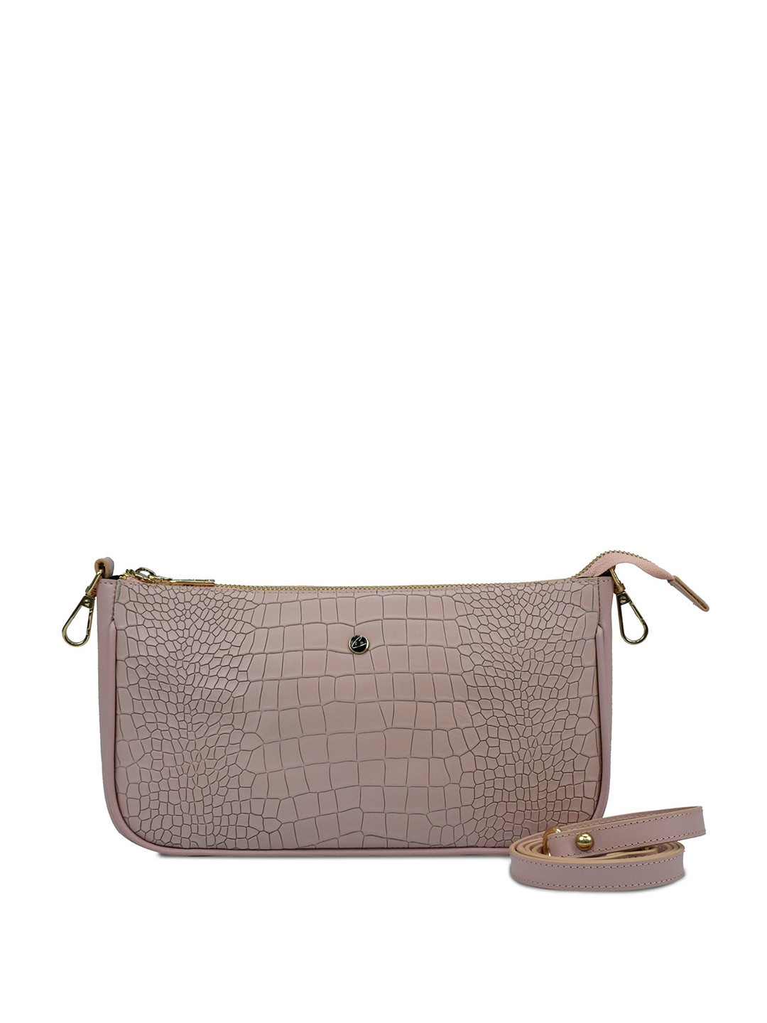 El'Curio Animal Textured Leather Structured Sling Bag