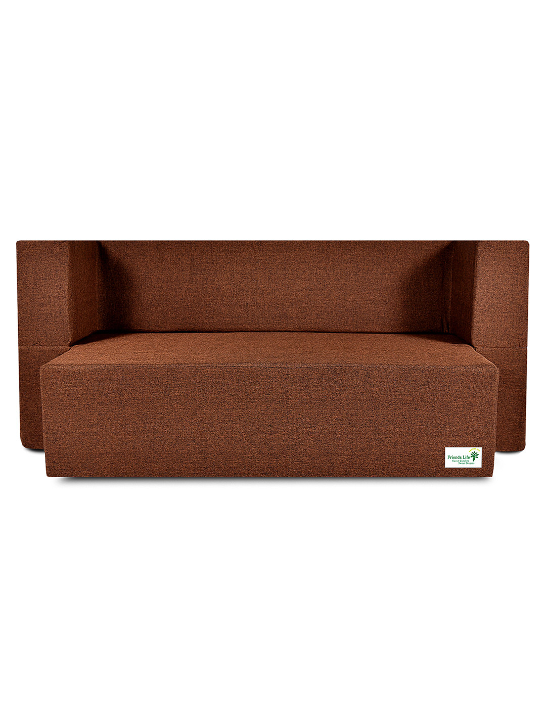 FRIENDS LIFE Brown 4 Seater Fold Out Sofa Cum Bed