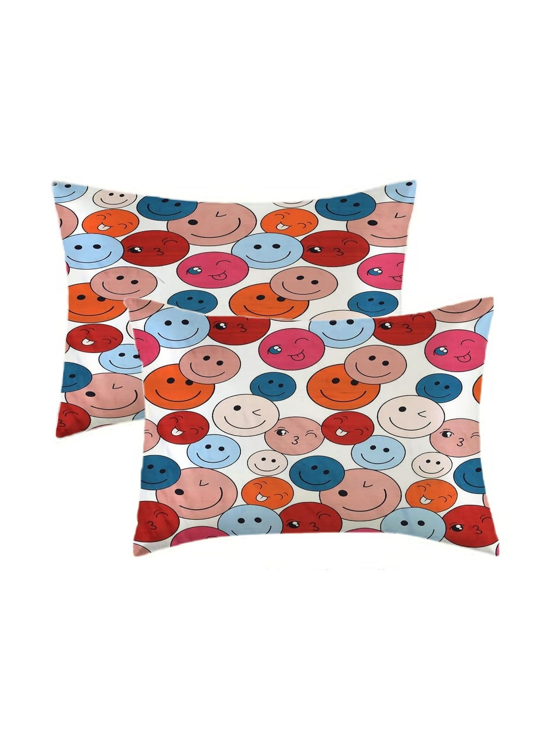 Filymore White & Red 2 Pieces Abstract Rectangle Pillow Covers
