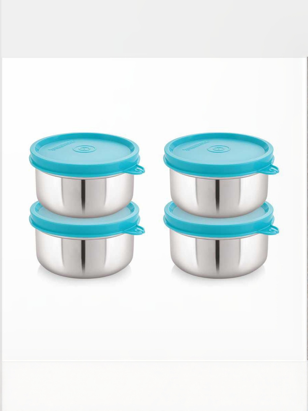STEELLOCK Turquoise Blue 4 Pieces Stainless Steel Airtight Lunch Boxs-15 Inch each