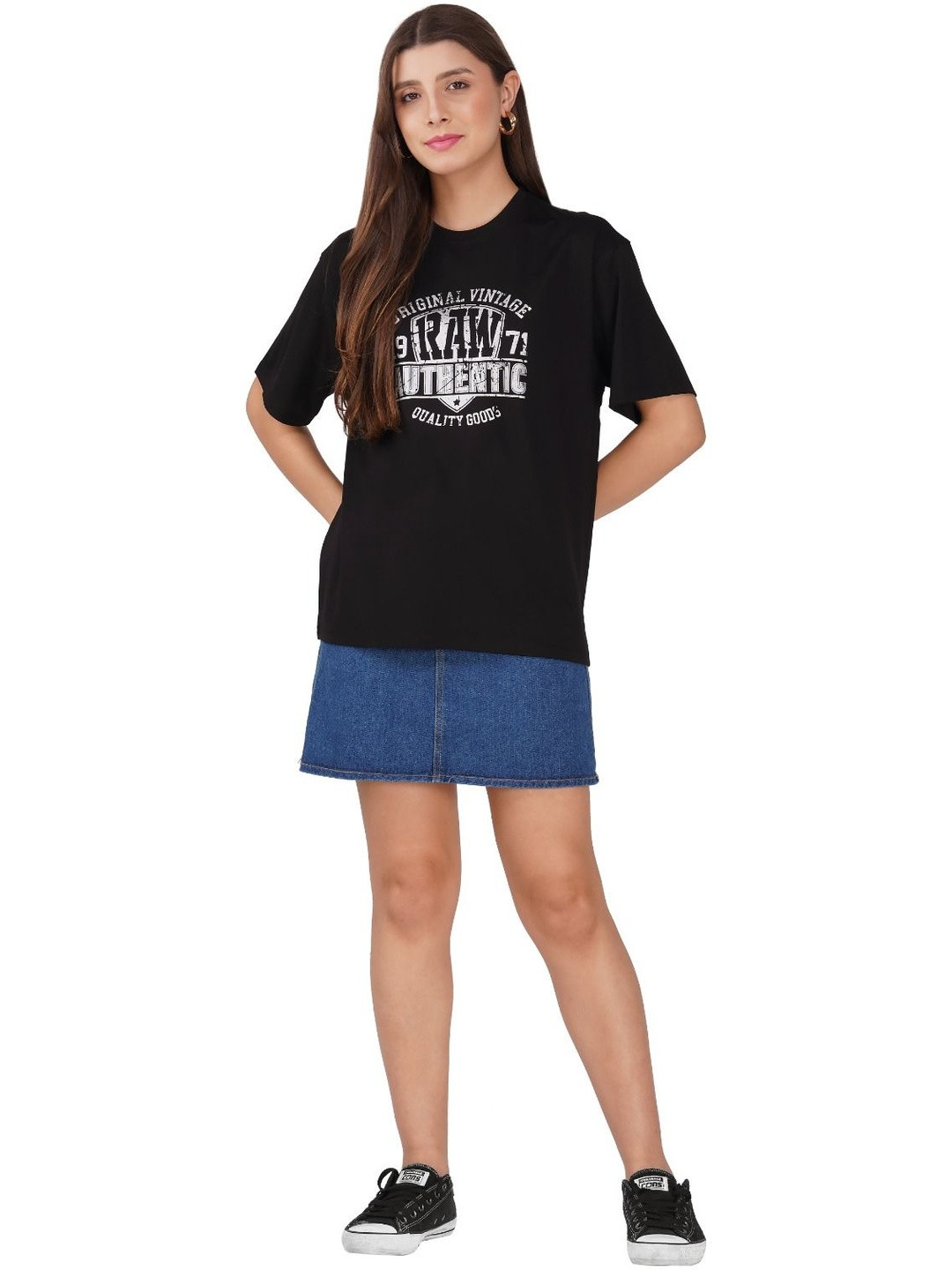 A R J FASHION Women Typography Printed 1 T-shirt