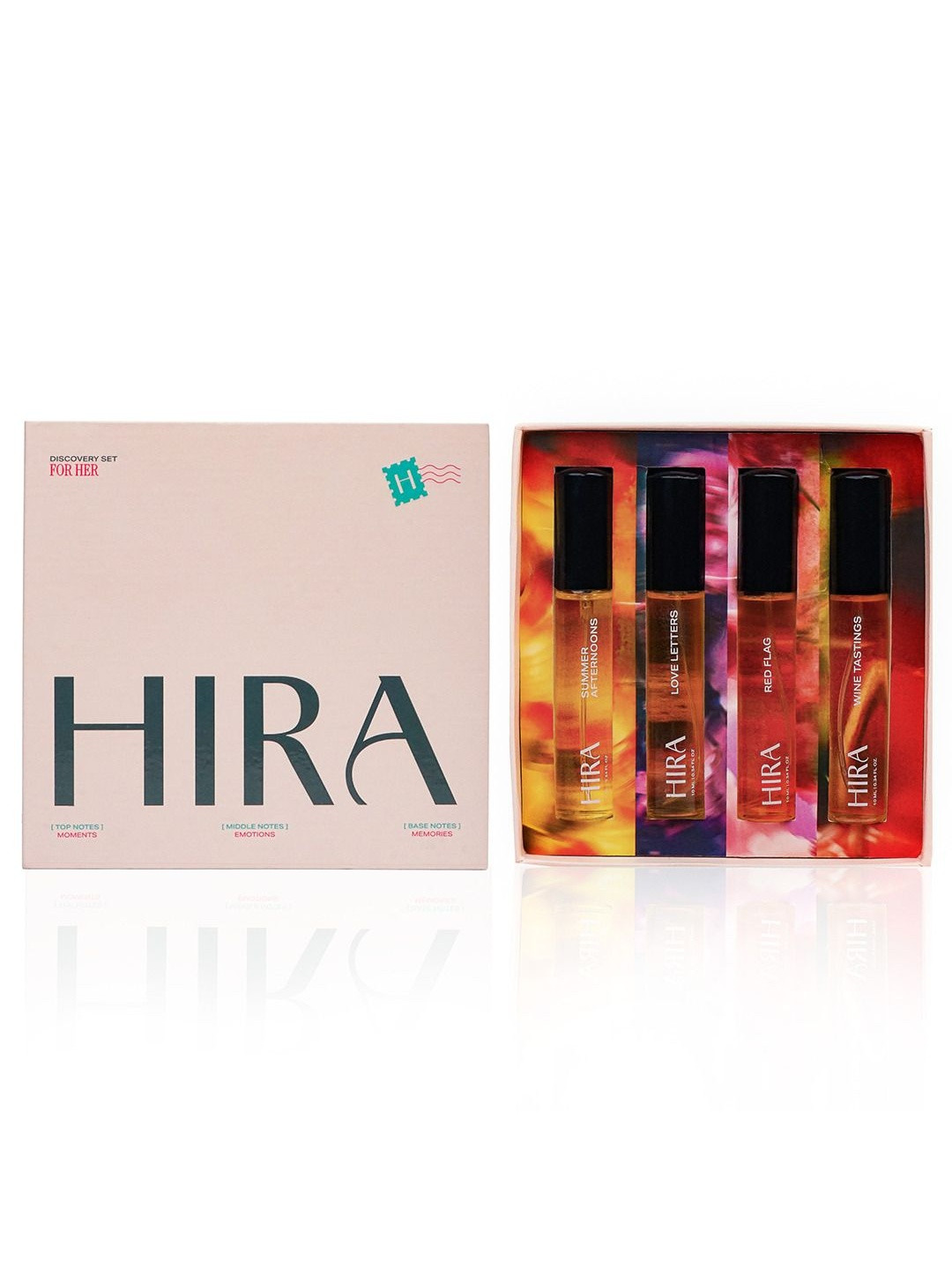 HIRA Women 4Pc Perfume- Love Letters, Wine Tasting, Summer Afternoons & Red Flag 10ml Each
