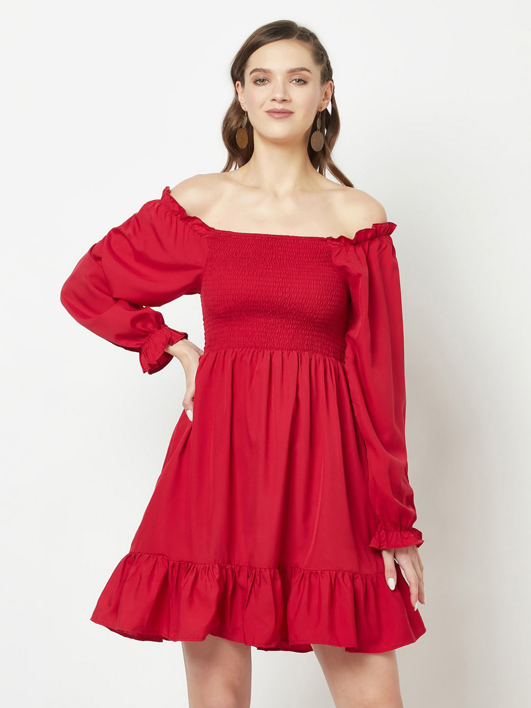 GLITO X Off-Shoulder Fit & Flare Dress