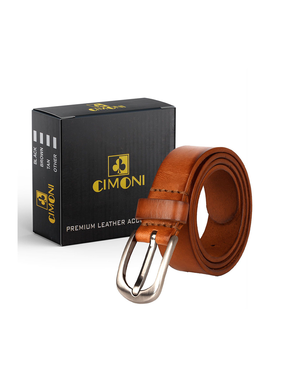 CIMONI Women Textured Premium Genuine Leather Belt with Buckle
