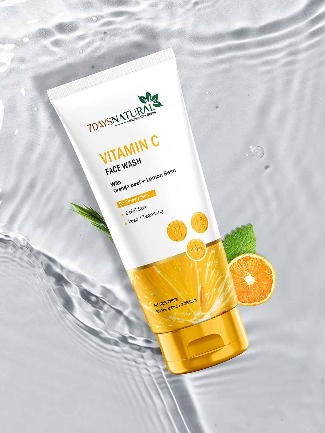 7DAYSNATURAL Natural Vitamin C All Skin Types Face Wash  - 100ml