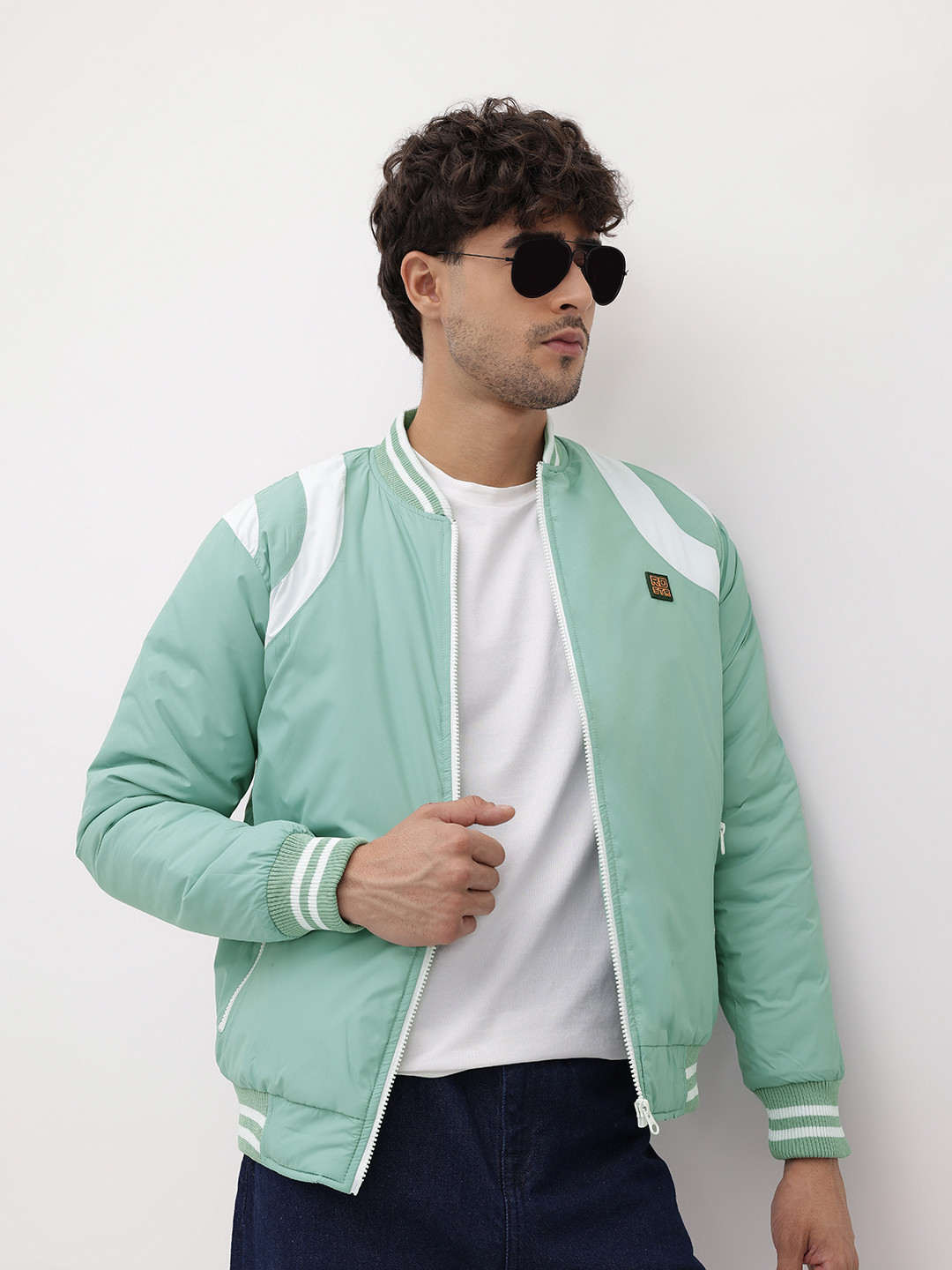 The Roadster Life Co. Stand Collar Bomber Style Padded Jacket
