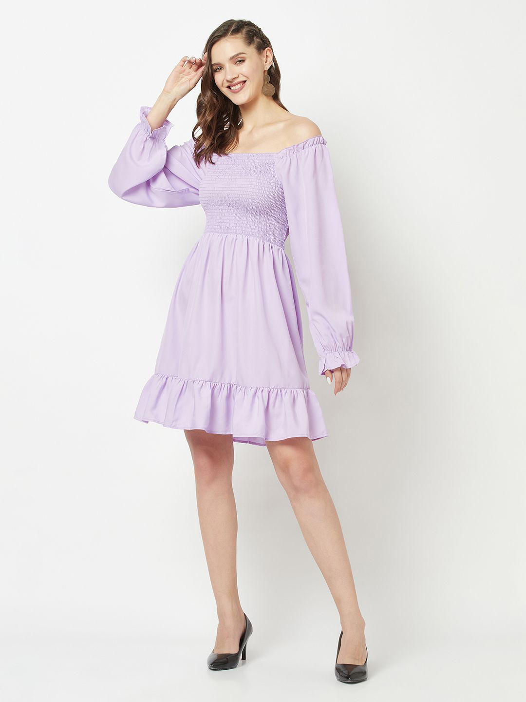 GLITO X Off-Shoulder Fit & Flare Dress