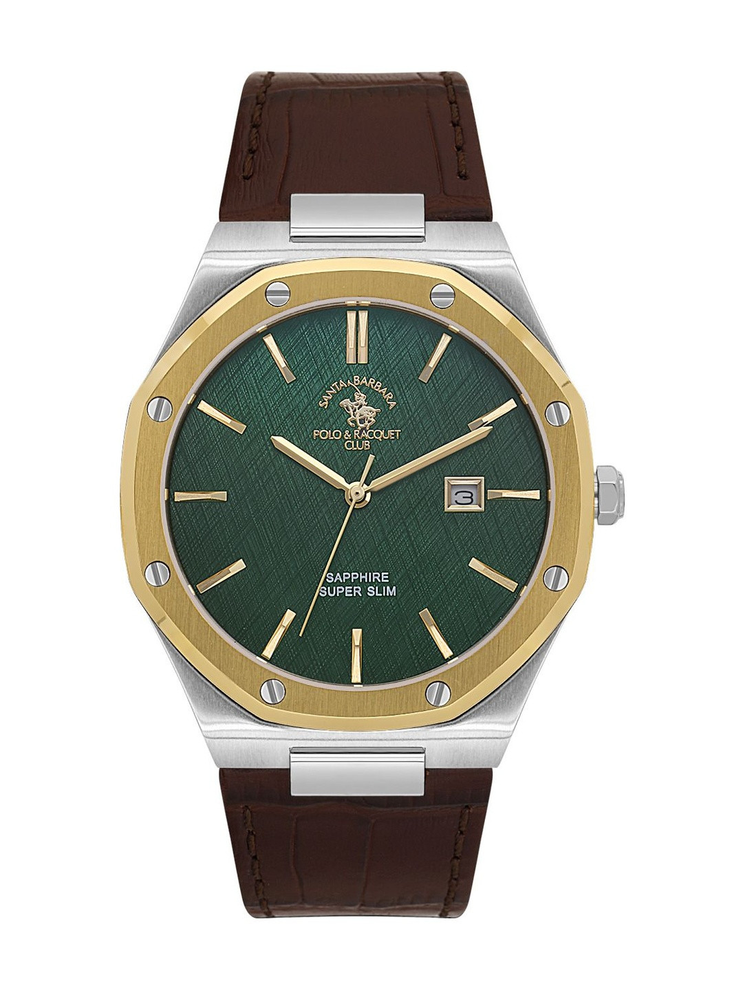 SANTA BARBARA POLO & RACQUET CLUB Men Dial & Leather Straps Analogue Watch SB.1.10672-4