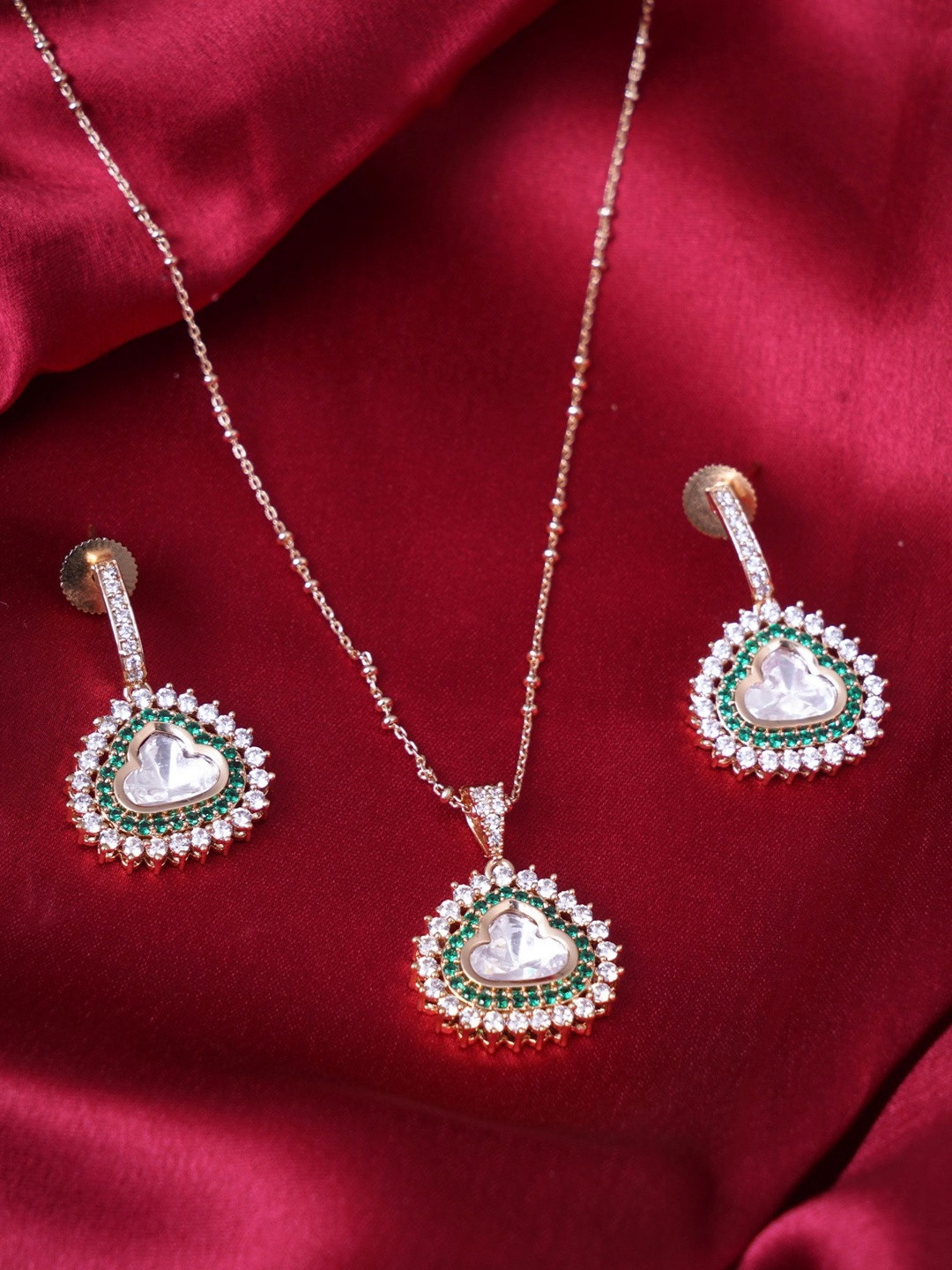 Adwitiya Collection Kundan-Studded Jewellery Set