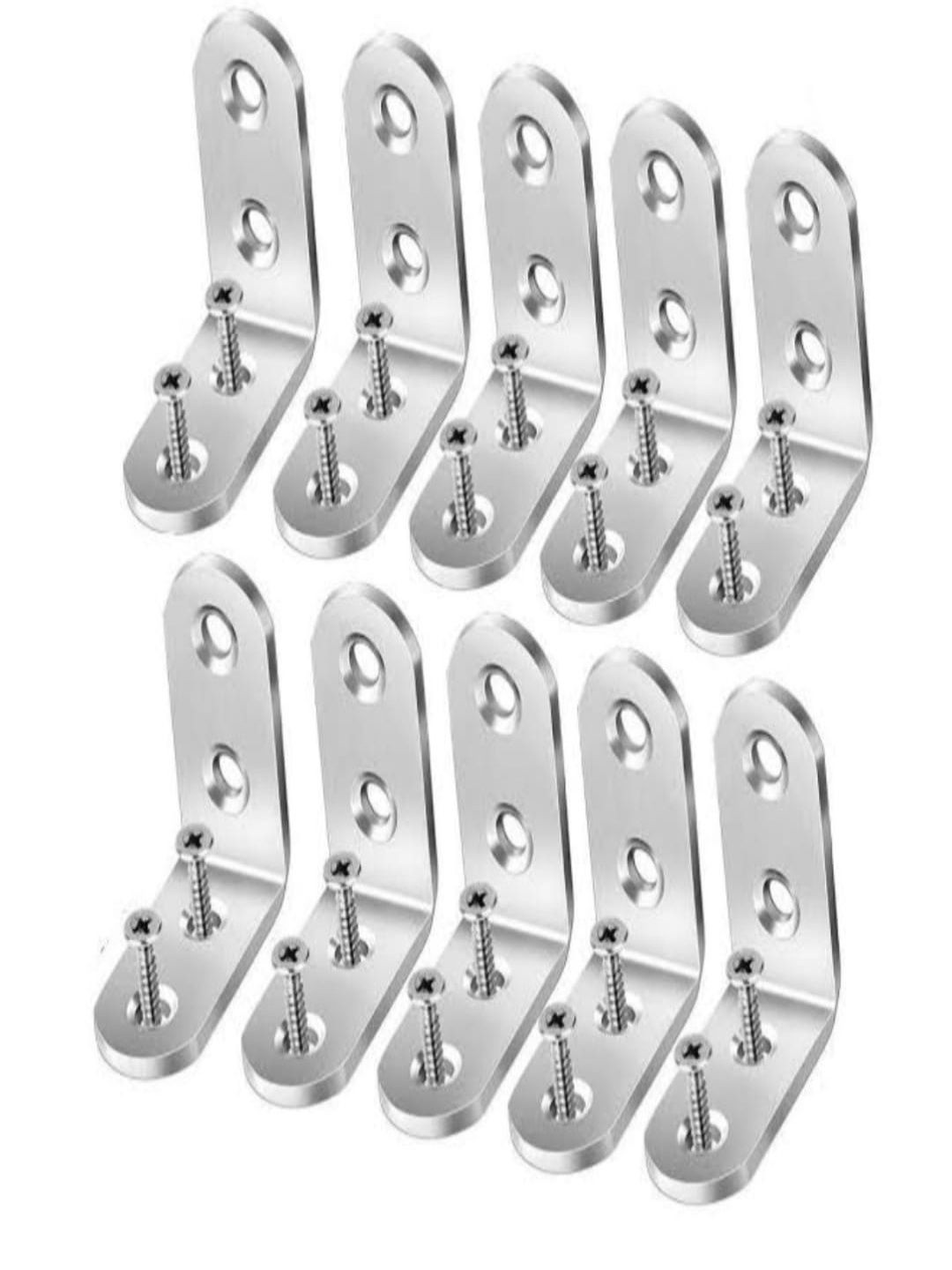 agarwalhardwareandplywood Adison Set Of 10 Grey Metal Right Angle Brackets
