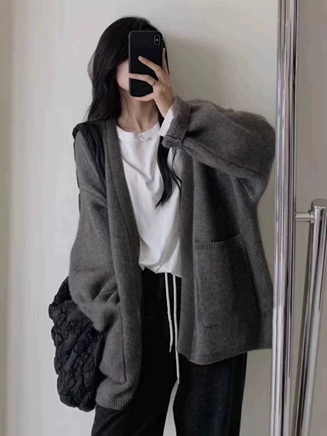 StyleCast Women Solid Long Sleeves Oversized Cardigan
