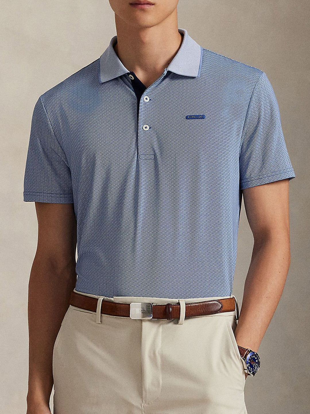 Polo Ralph Lauren Men Printed Tailored Fit Performance Polo Tshirts