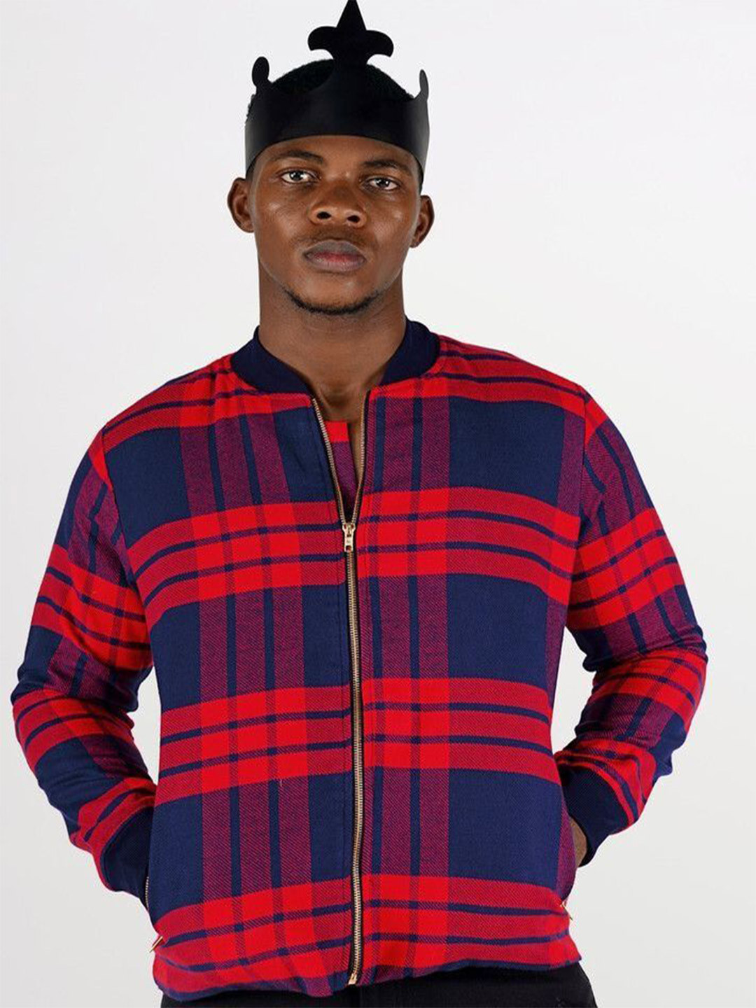 FRENCH CROWN Men Windowpane Checks Checked Standard Cotton Casual Shirt