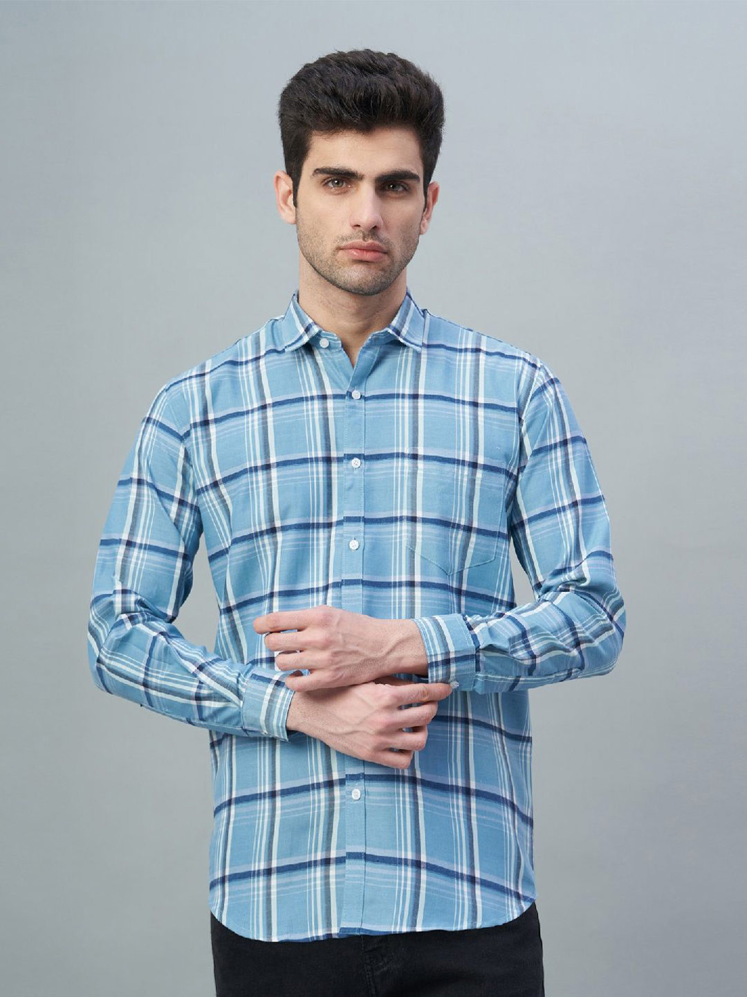 Swoke Unisex Comfort Windowpane Checks Checked Casual Shirt
