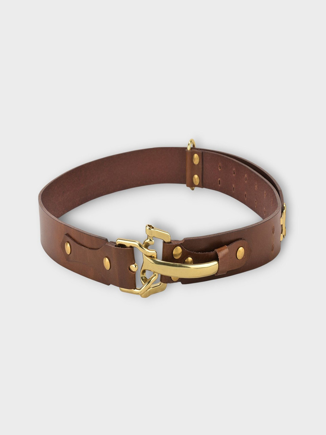 HHSK Women Textured Leather Handmade Leather Cinch Adjustable Belt