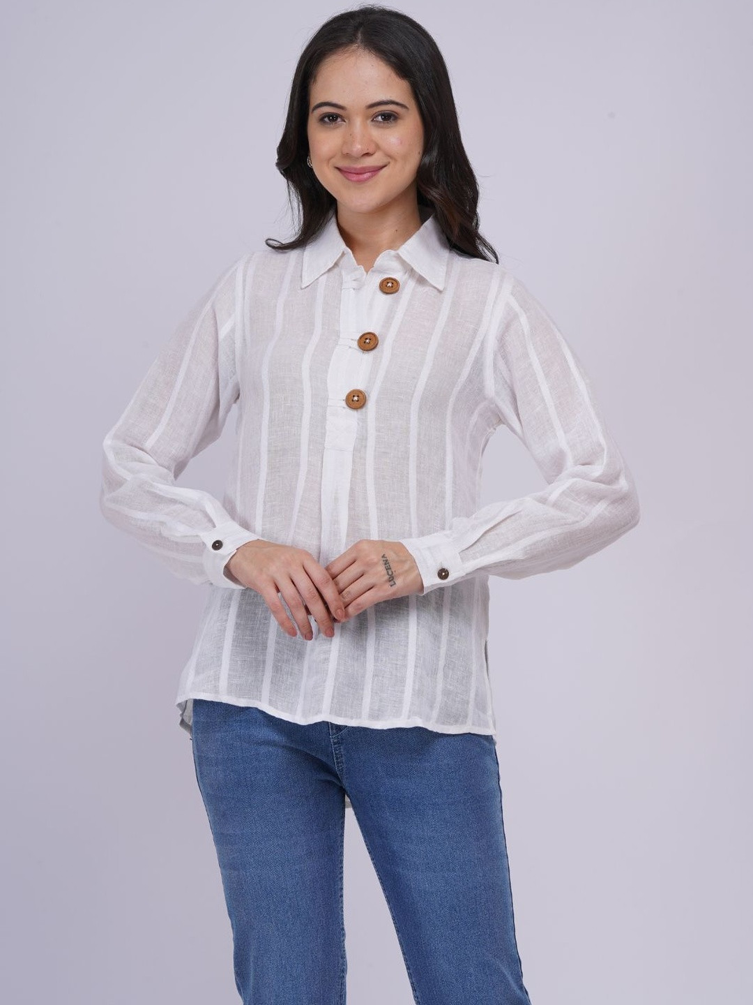 Minimul Striped Linen Top